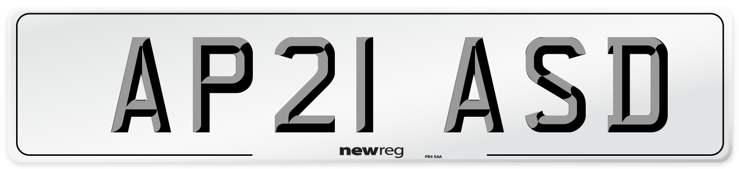 AP21 ASD Number Plate from New Reg